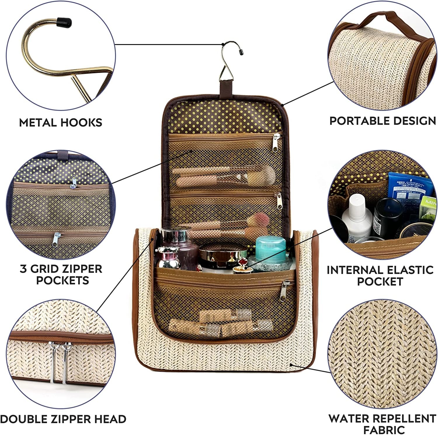 Shockproof and Durable Makeup Bag Hand-Portable Girl Hanging Travel Toiletry Bag Cosmetic Bag