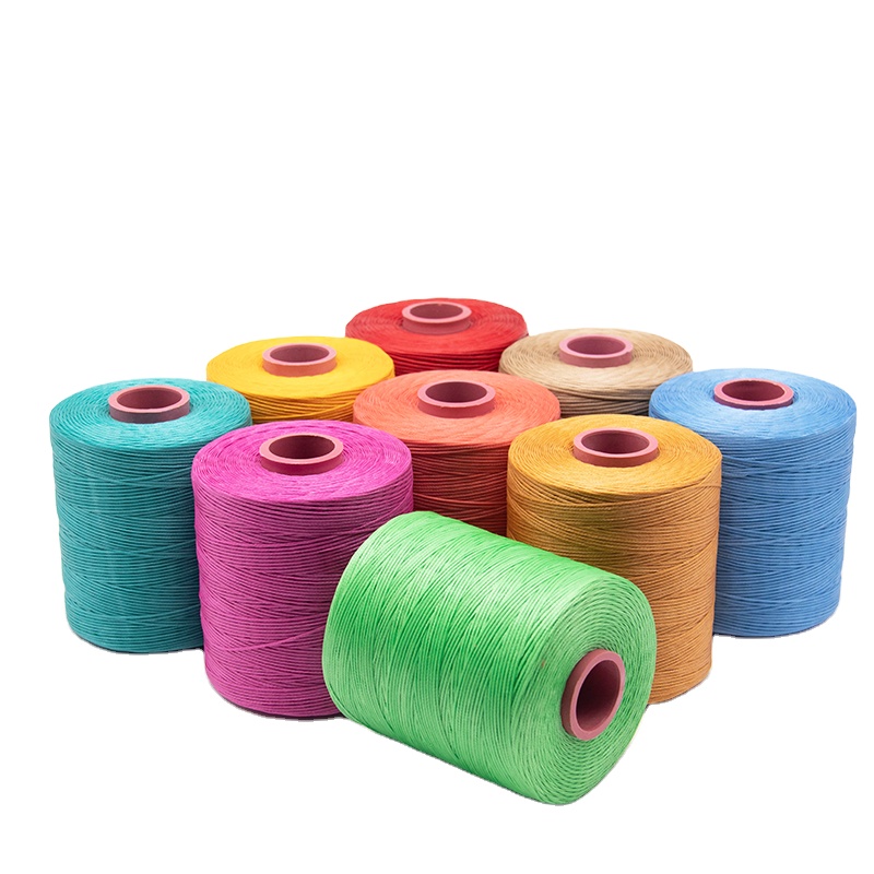 Dyed Texturized Pattern 1000m 150D Waxed Thread for Leather Sewing Black Book Binding