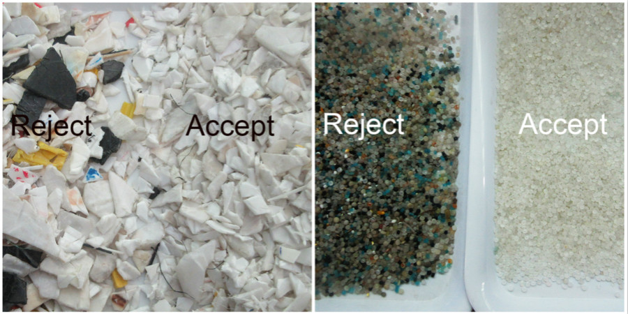Intelligent Full-Color CCD 2 Chutes Color Sorter Plastic Optical Sorting Machine