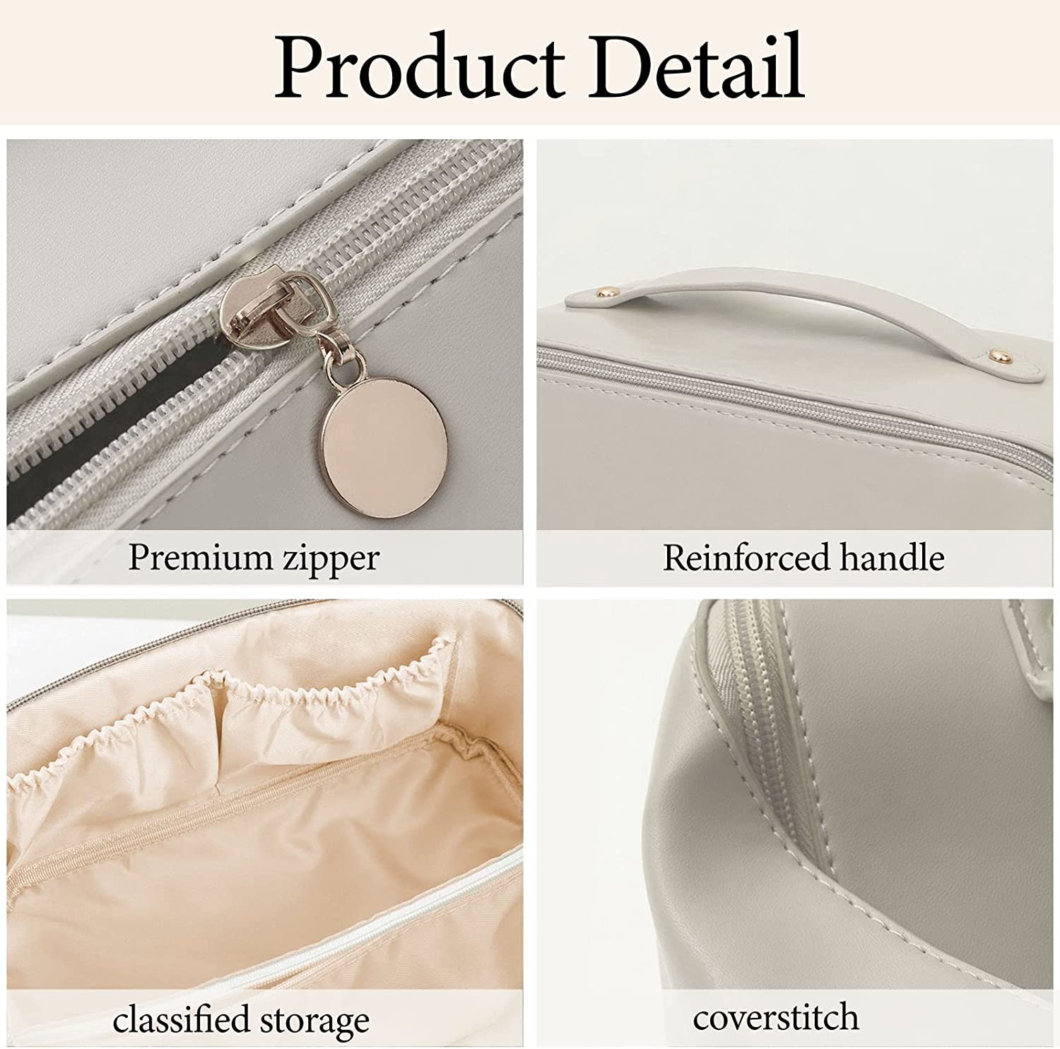Multifunctional Makeup Bags Waterproof Portable With Handle And Divider