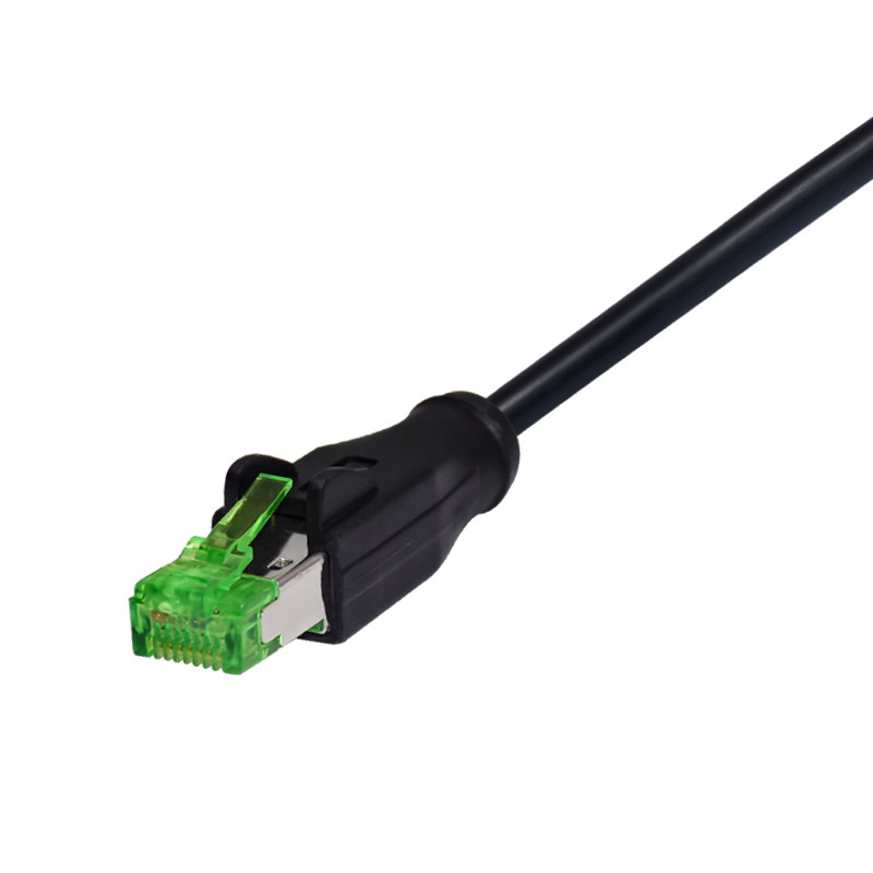 Waterproof M12 D-Coded Cirtular To RJ45 Ethernet Cable RJ45 Patch Cord With M12 Connector