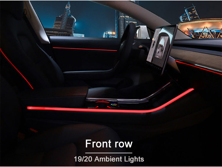 128 Colors Car Ambient Lighting Kit Tesla Model 3 Ambient Lighting 12V