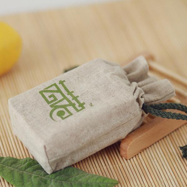 Square base Personalize LOGO cotton linen bag drawstring pouch custom travel