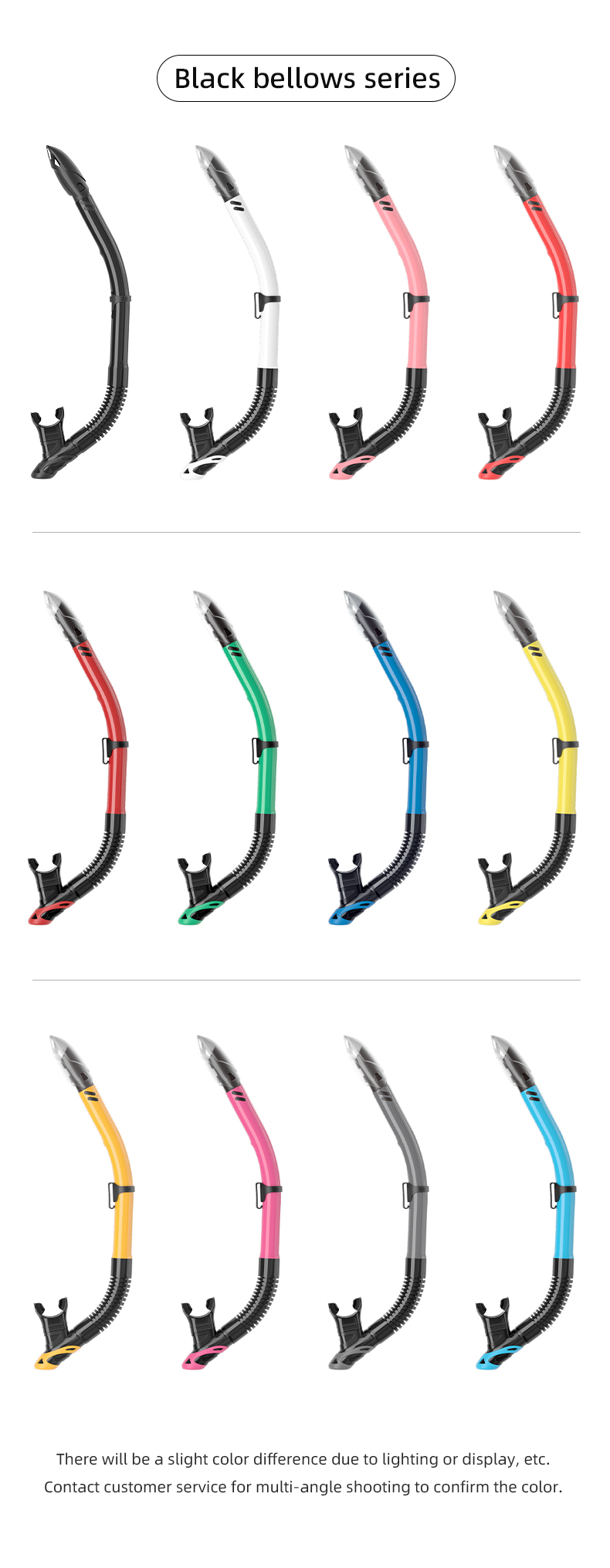 Freediving Scuba Semi Dry Snorkel For Spearfishing Silicone Mouthpiece