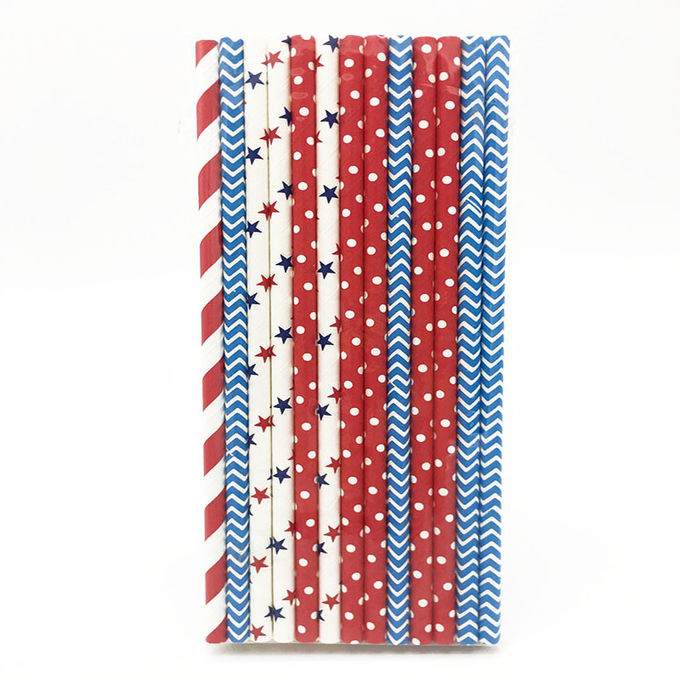 Colorful Spoon Milkshake Paper Drinking Straws 197mm Length