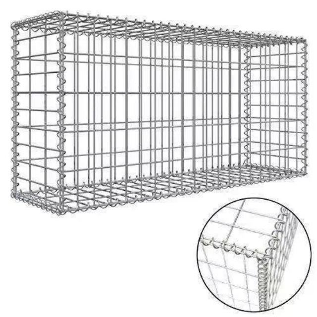 Hot Dip Galvanized Metal Welded Stone Cage Mesh Gabion Box For Wall Defensive Structure