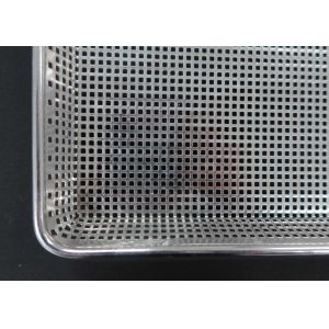 China Food Grade 304 Stainless Steel Mesh Trays Flat Perforated Baking For Drying on sale