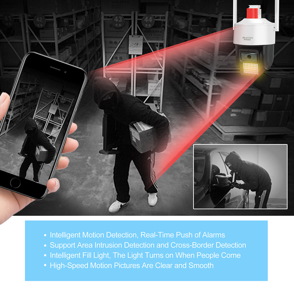 C2430TS-40E Security Network Camera Wired Wireless Outdoor Waterproof with Vandal-proof and Remote Control Light