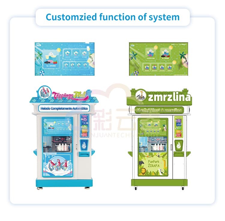 Soft Ice Cream Vending Machine Automatic Customized Logo Accept
