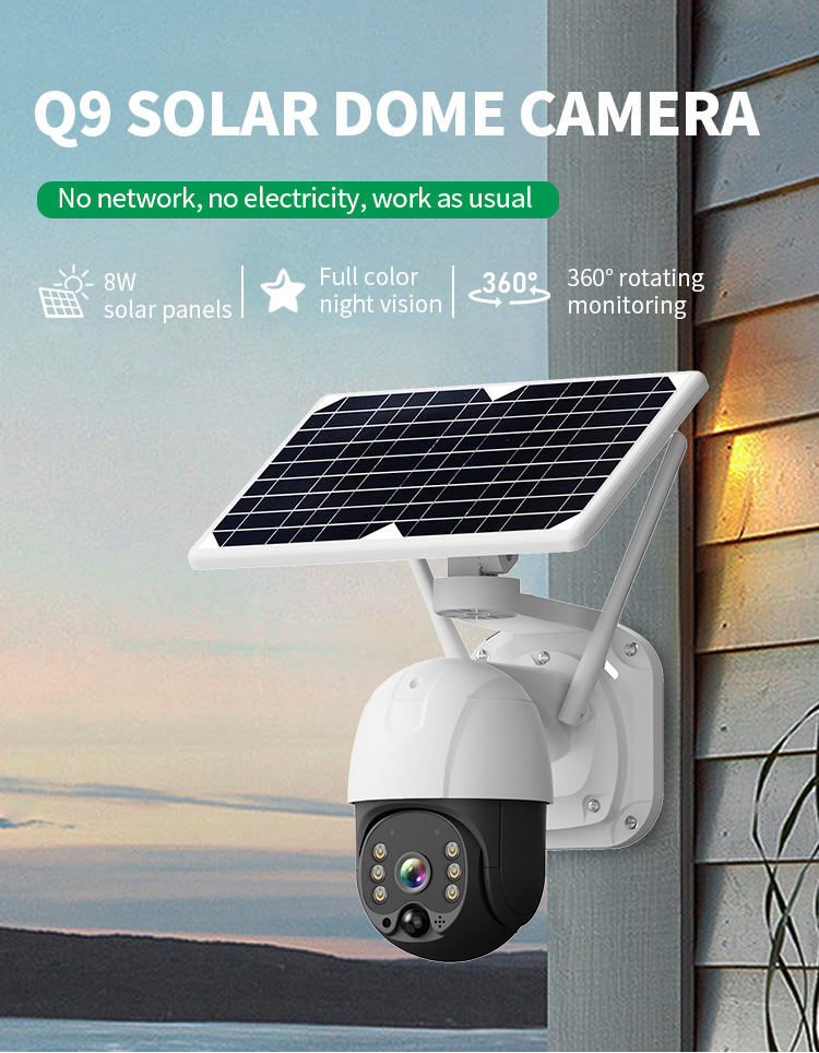 Highfly Promotion Solar Security System Control Surveillance High Quality With Lights 4G Power IP Camera