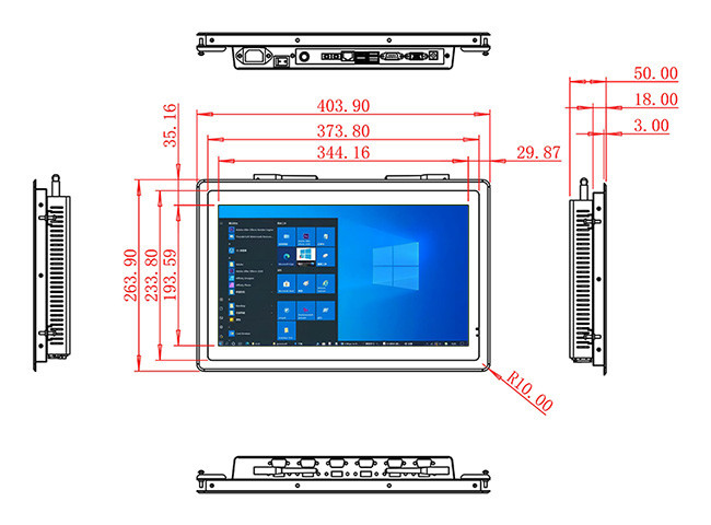 15.6-Inch Panel-Mount Windows Touch Screen for Smart Manufacturing and Digital Signage