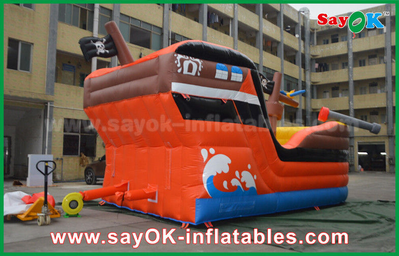 Commercial PVC Pirate Ship Themed Inflatable Bounce Castle For Kids / Adults