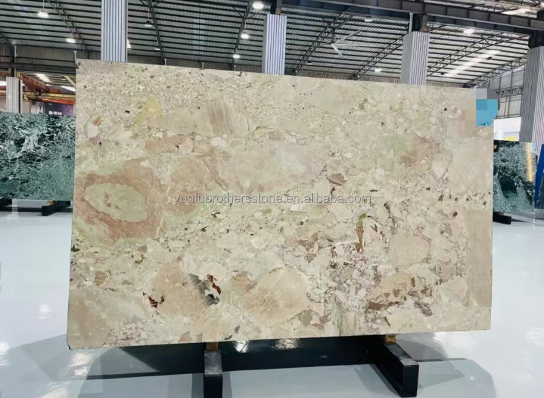 Modern Hotel Design Polished Monet Garden Marble Big Slab for Bathroom Vanity Wash Basin
