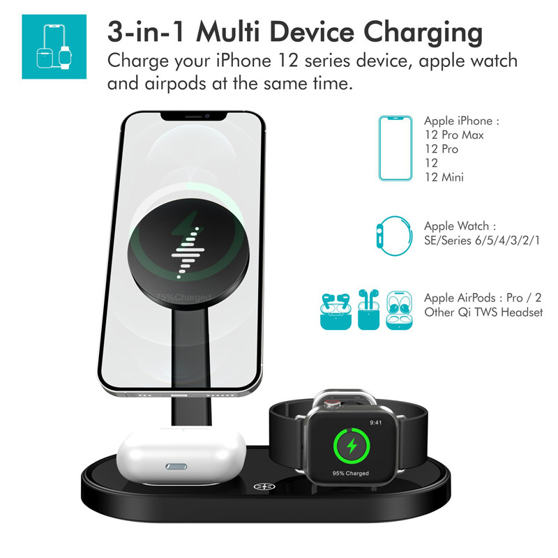 Magsafe Fast Wireless Charger 15W Multi Function IWatch Charging