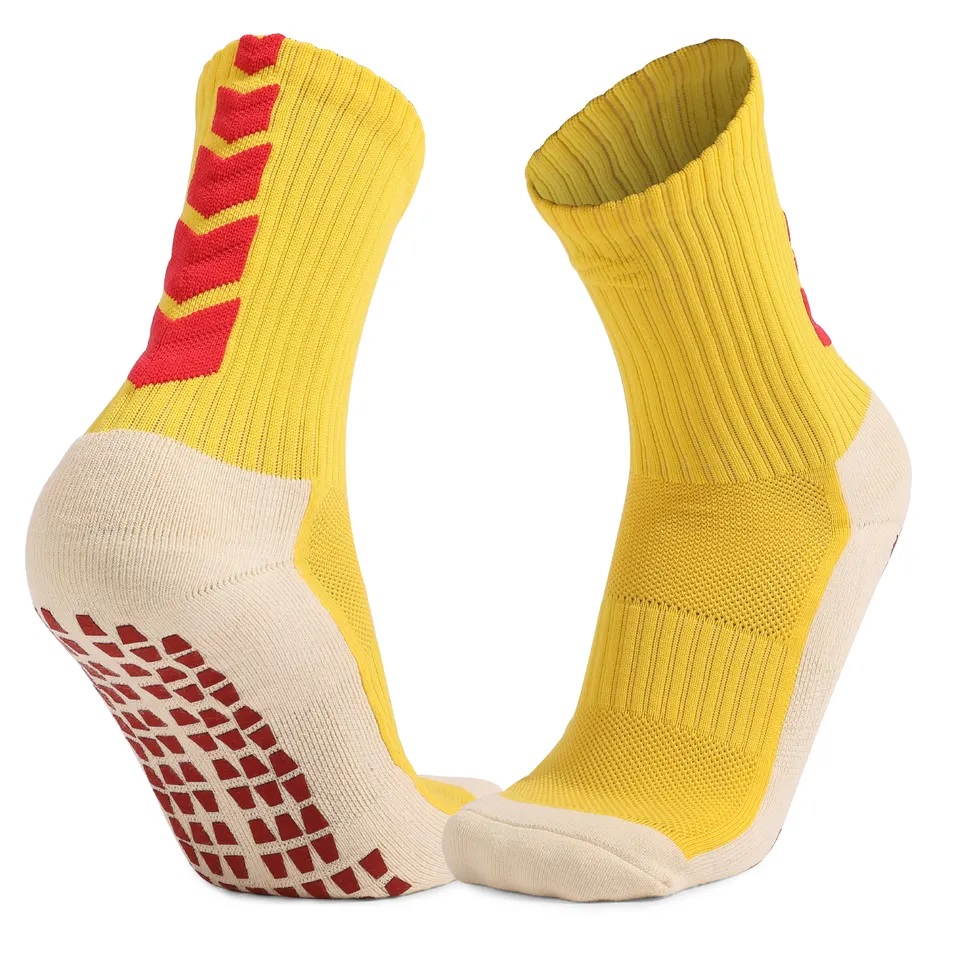 Non Slip Knee High Cotton Nylon Soccer Grip Socks for Athletic Football Custom Design