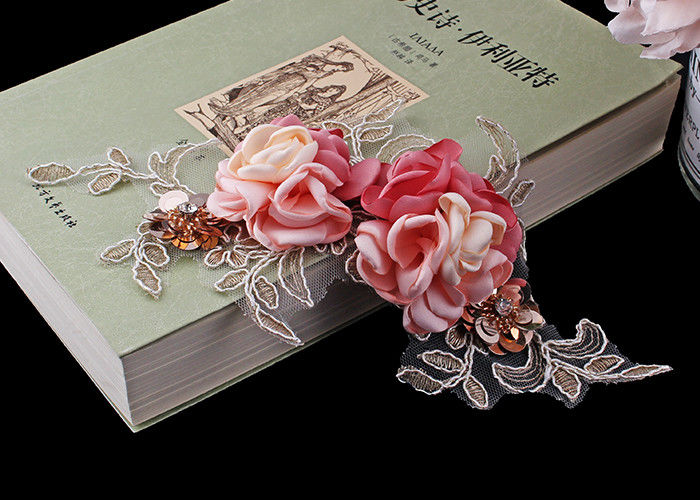 3D Floral Embroidered Applique Patches For Sequin Bead Rhinestone Lace