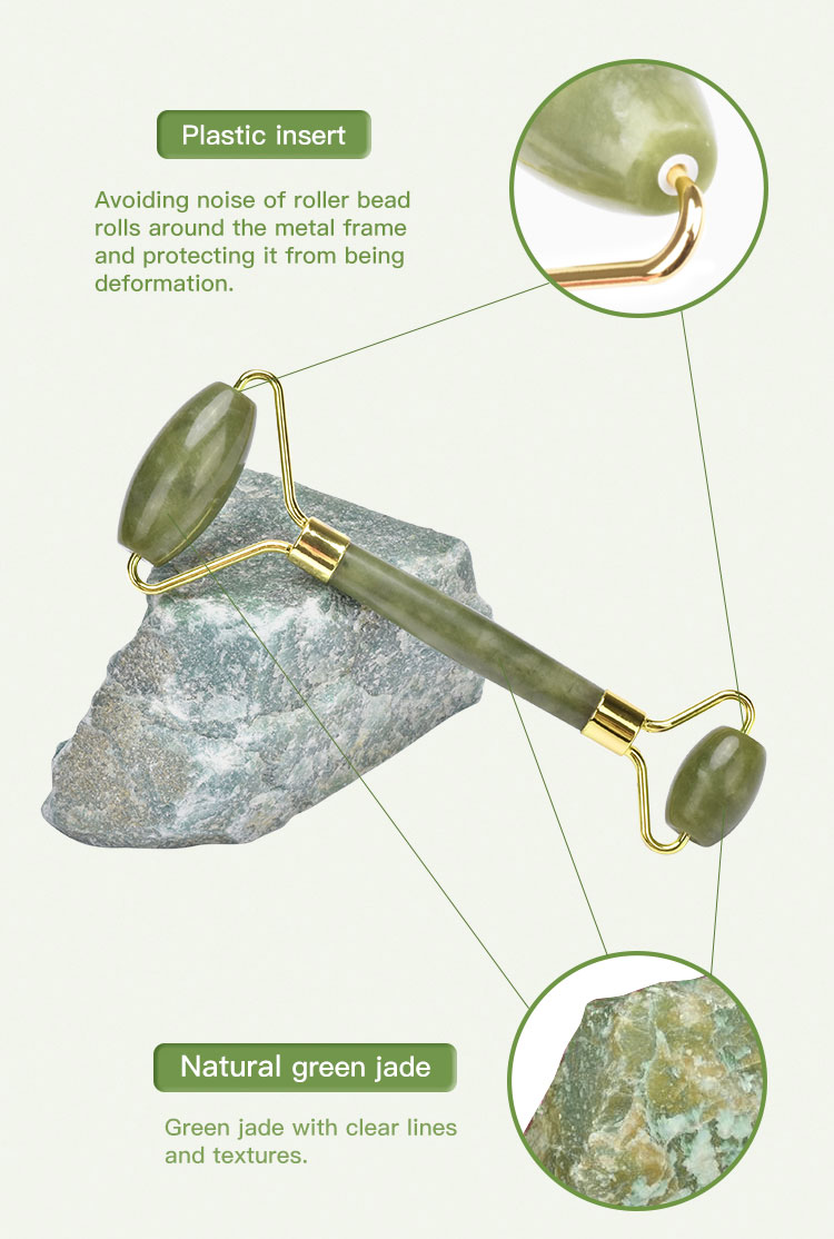 Green Xiuyan natural Jade Facial Massage Roller