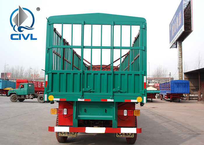 2 Axle Fence Semi Trailer Trucks For Transport Livestock