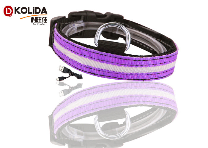 Glow Dog Puppy Usb Rechargeable Flashing Collar Safety Nylon Leash Harness
