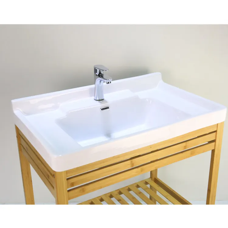 Sustainable Bathroom Bamboo Vanity Sink Cabinet Customized