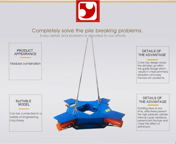 BEIYI MK180S Round pile Hydraulic Pile Breaker cutting concrete foundation machinery for excavatoror or crane