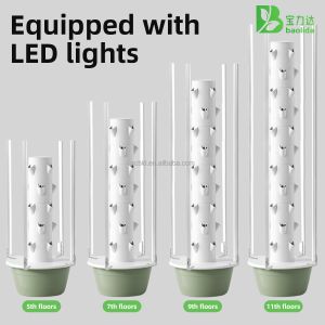 Vertical Hydroponic Tower with Full-Spectrum LED Grow Lights Space-Saving Design