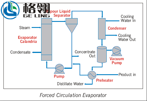 100L-10000L Forced Circulation Evaporator For Milk Syrup Glucose Concentration