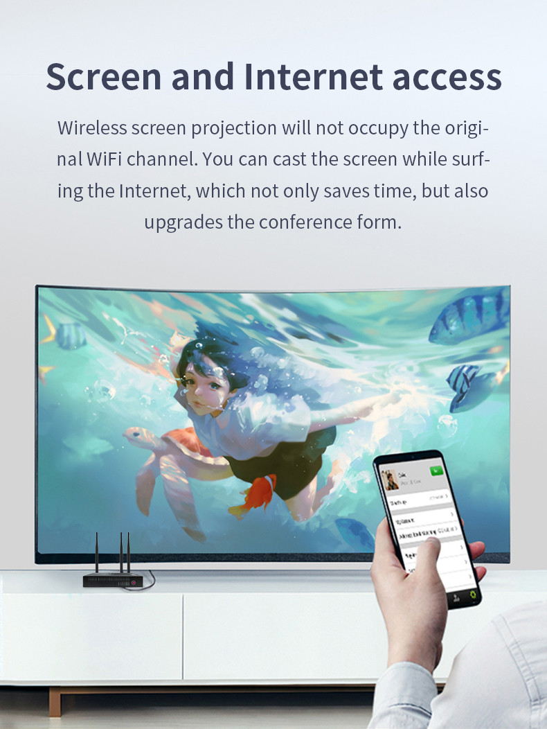 4K Wireless HDmi Presentation System HDMI VGA Dual Output Streaming