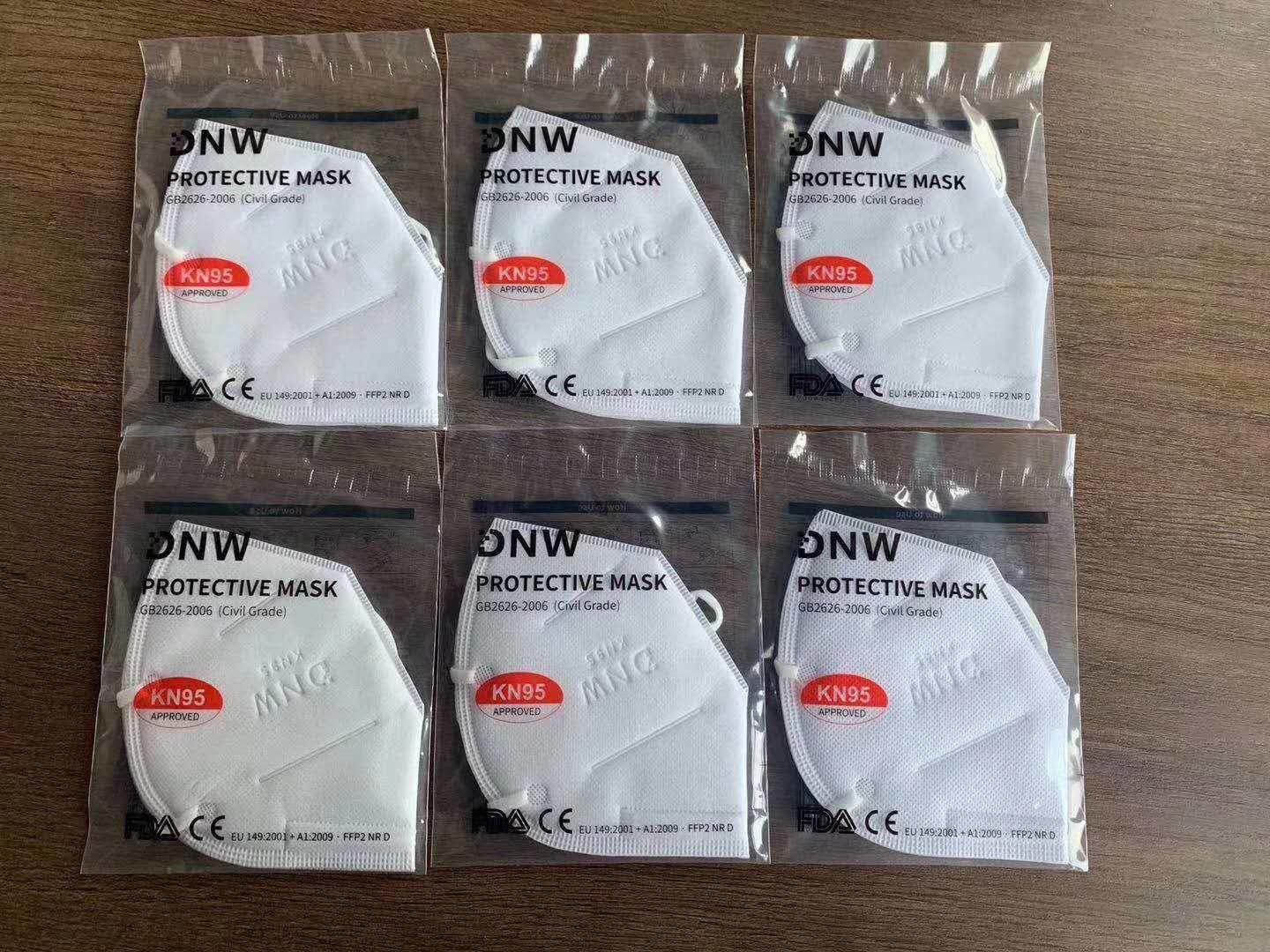 Earloop KN95 Face Mask 95% Filtration Mouth Nose FFP2 Non Woven Fabric Filter
