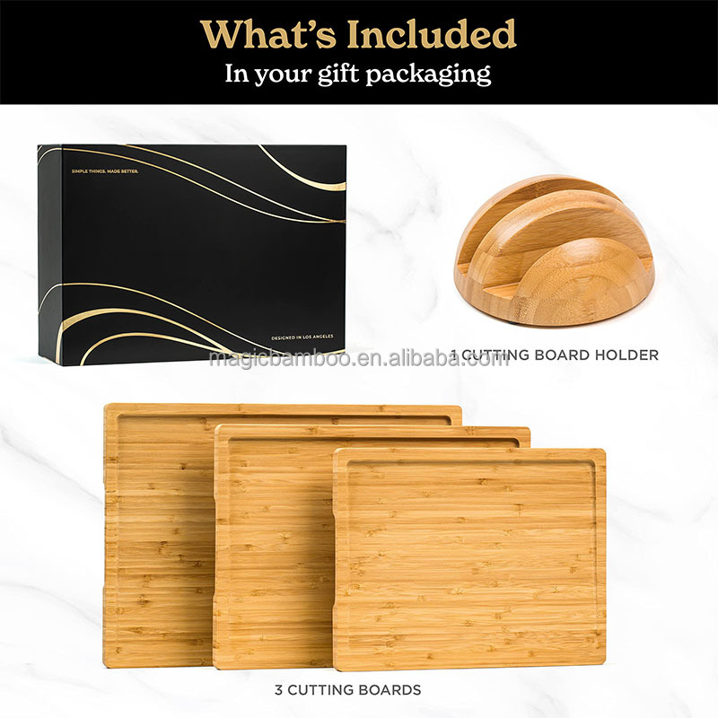 Large End Grain Bamboo Cutting Board with Juice Groove and Customized Logo