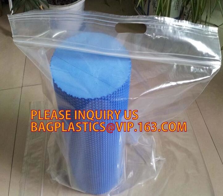 High Quality Two Track Transparent Vacuum Plastic PE Zipper for package bag, separable plastic open end double track zip