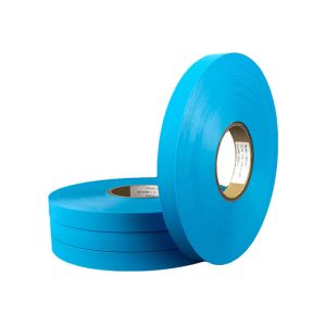 China Blue 20mm Self Adhesive Foam Tape Hot Air PU Seam Sealing Tape For PPE Suit on sale