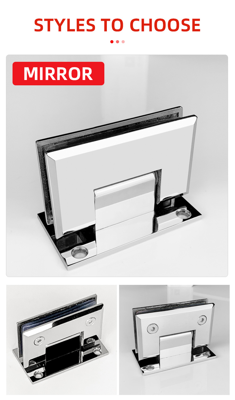 Stainless Steel Brass 90 Degree Wall Mount Offset Shower Glass Hinge for Square Appearance