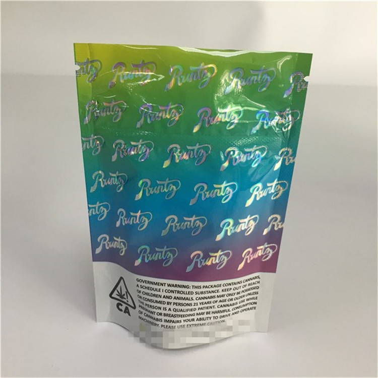 Durable Zip Lock Plastic Bags Runtz Mylar Cookies Holographic Weed Runtz Bags