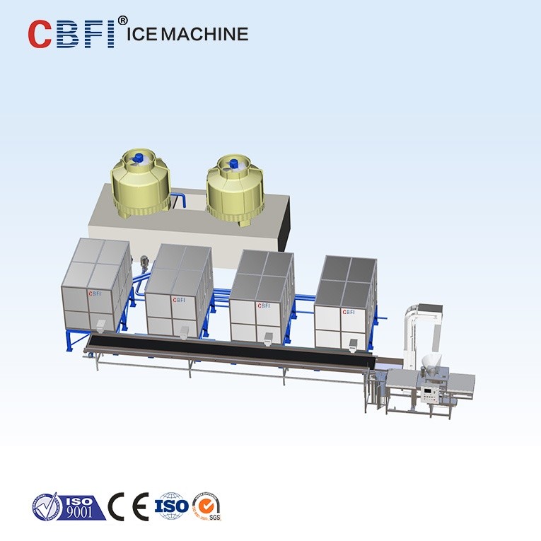 Integrated Industrial Ice Cube Making Machine R507 Refrigerant
