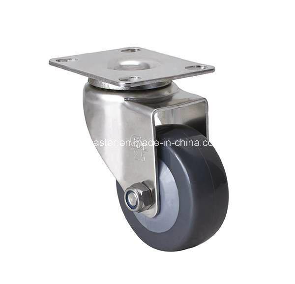 Stainless Plate Swivel PU Caster S34125-74 2.5" Wheel 60kg Capacity Without