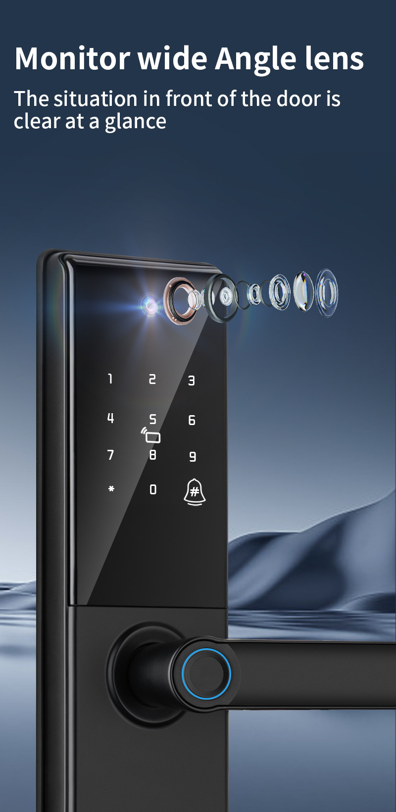 Digital Viewer Lock Wifi Tuya APP Camera Lock Biometric Fingerprint Smart Door lock