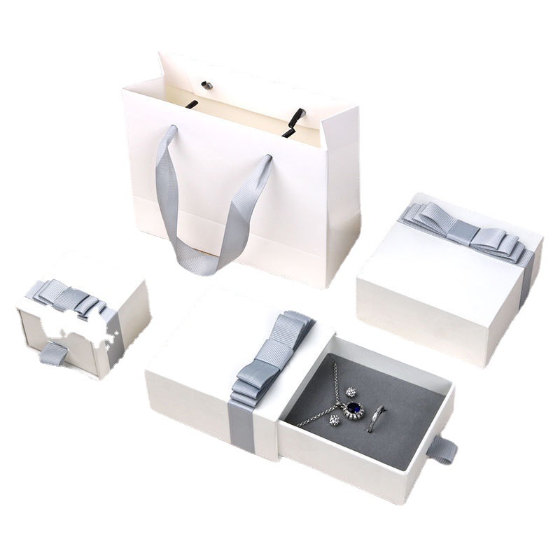 Paperboard Necklace Bracelet Rings Drawer Jewelry Box Organizer Packaging for Leather