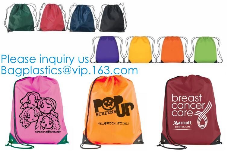 Sport Gym Drawstring Backpack Polyester Draw String Bags,Dacron Drawstring Backpack Shoulder Bags, bagease, bagplastics