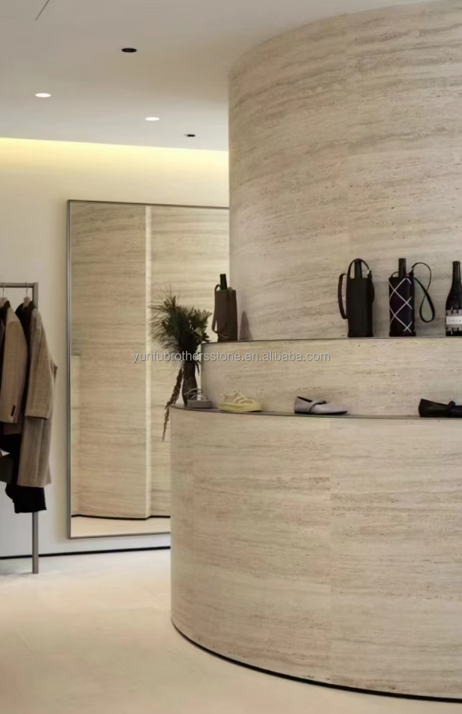 Modern Design Stone Form Natural Stone Beige Travertine for Hotels Decoration Project
