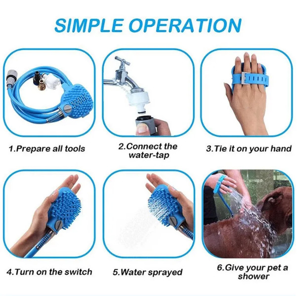 Massage Dog Shower Sprayer Brush Dog Grooming Shower Sustainable