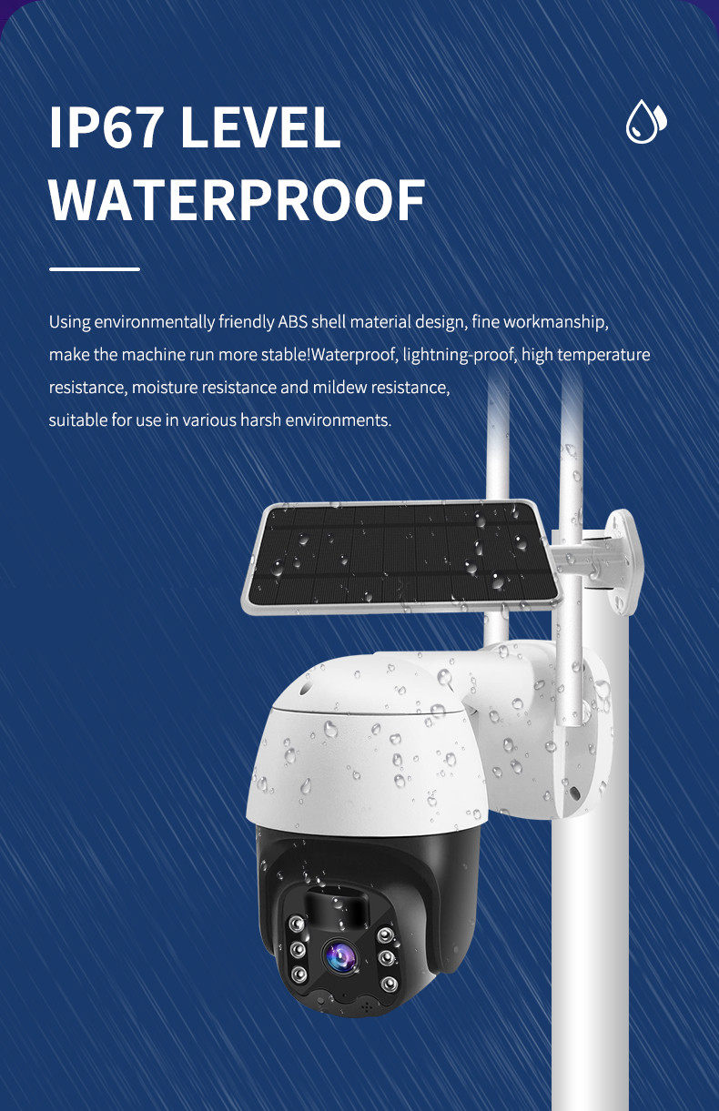 Glomarket Tuya Smart Waterproof Solar ip Camera Wifi/4G APP Remote Motion Wireless Wifi Cctv HD Camera