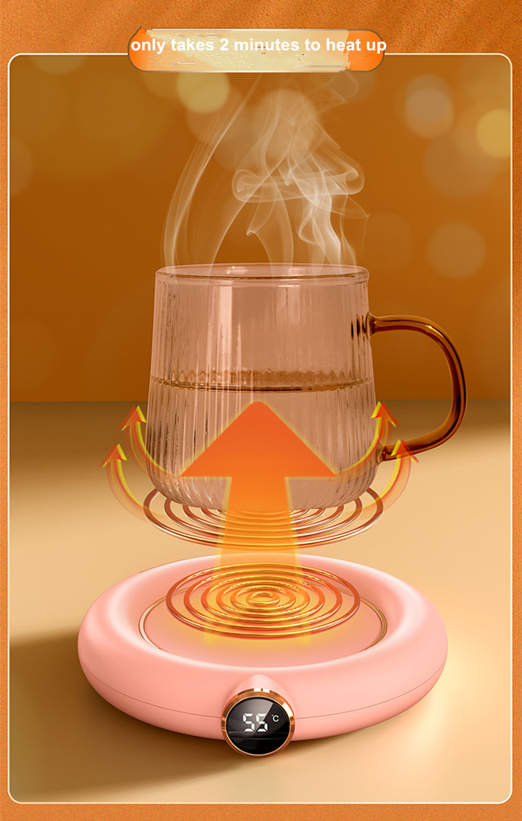 DC 5V USB Heating Warm Cup Mat Constant Temperature Coaster 3 Gear Digital Display Adjustment Timing Heater for Coffee M