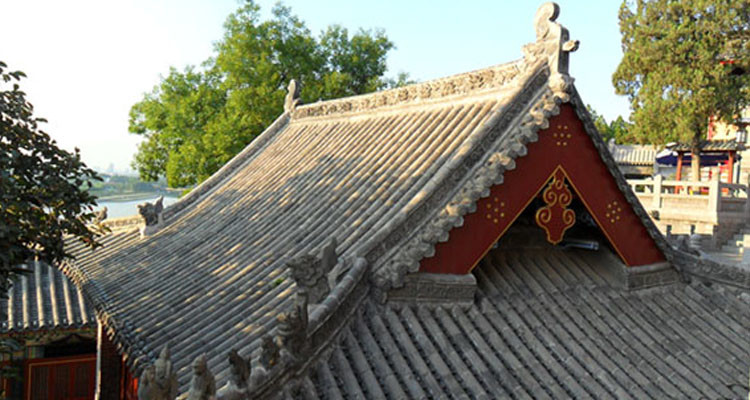 Unglazed Gazebo Chinese Clay Roof Tiles Matt Gazebo Bent Handmade Craft