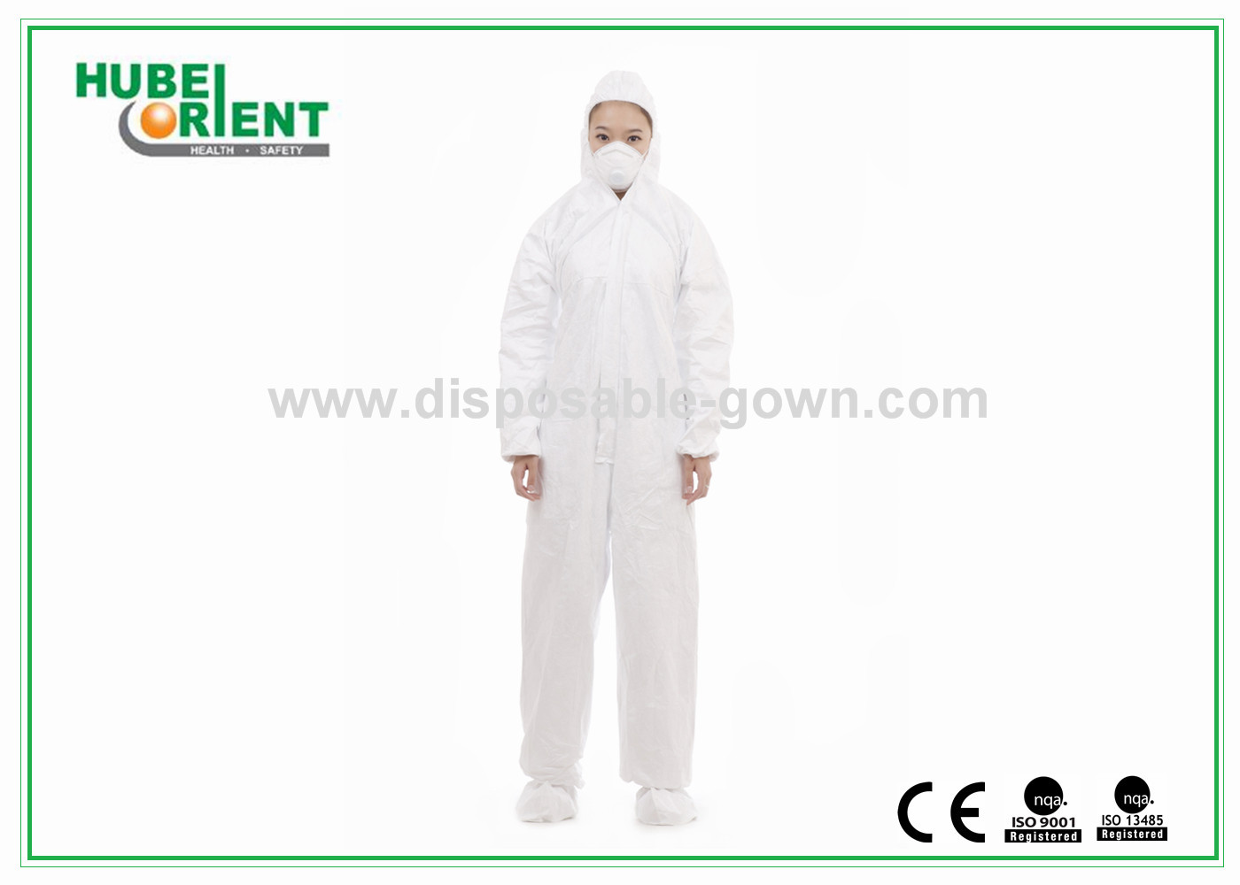 Full Body Waterproof Disposable Microporous Coverall 40gsm