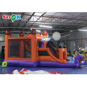 Halloween Pumpkin Inflatable Jumping Castle With Slide Combo