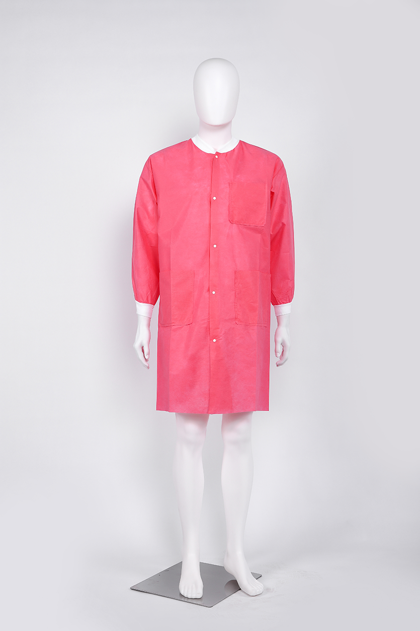 S&J Factory Price Lab Coat Waterproof Non Woven Disposable Lab Coat Hospital Nursing Disposable Gown