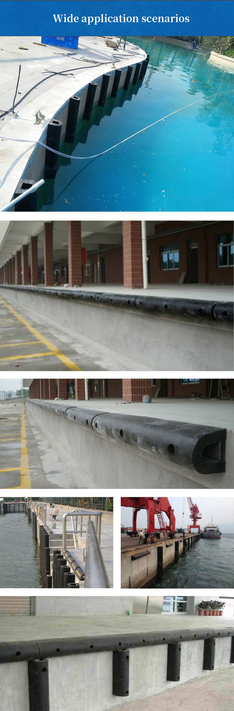 1/2" Thick Recycled Rubber Boat Mooring Fenders Kaishin Marine Dock Fenders