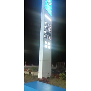 Free Standing Modern Pylon Signs Full Illuminated Aluminum / steel Construction