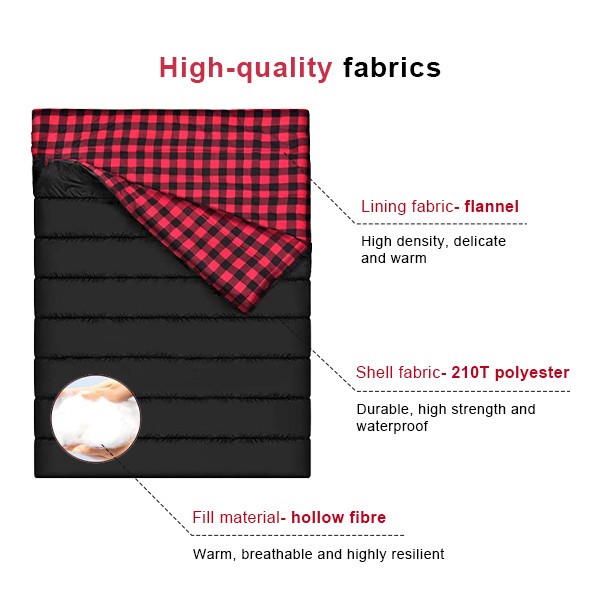 Lightweight Cotton Flannel Double Sleeping Bag Double Sleeping Bag For Camping